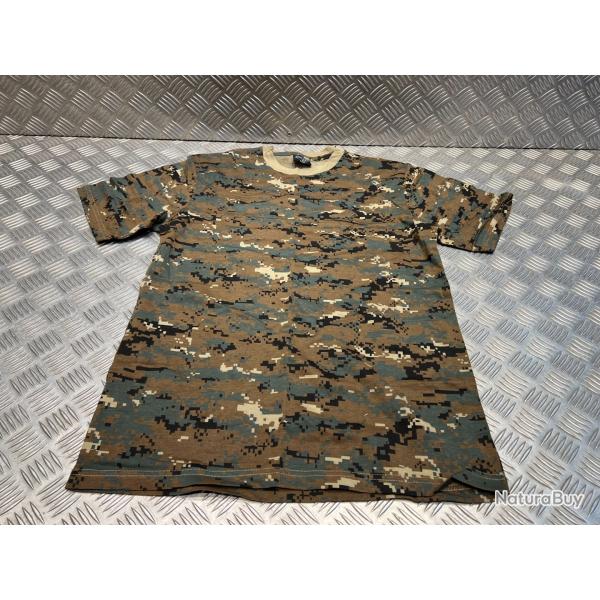 t shirt mil-tec camo digital woodland neuf 11012071