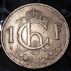 luxembourg  , piece de 1 franc de 1952 et 1962t ttb diametre 21 mm