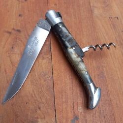 Magnifique Couteau LAGUIOLE MAKI 2 Piéces Manche en Corne de Bélier
