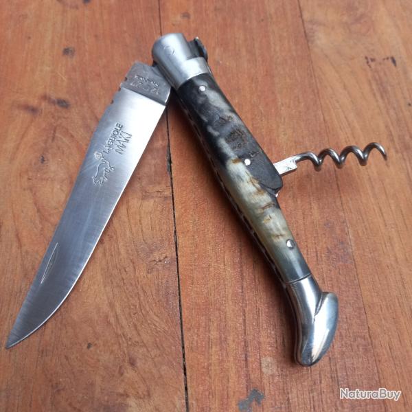 Magnifique Couteau LAGUIOLE MAKI 2 Pices Manche en Corne de Blier