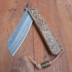 Unique Couteau HIGONOKAMI Manche en Métal et Bois de Goyavier
