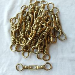 Lot de 25 &eacute;merillons anglais &agrave; anneaux en laiton poli  , taille n&deg;? longueur 70mm