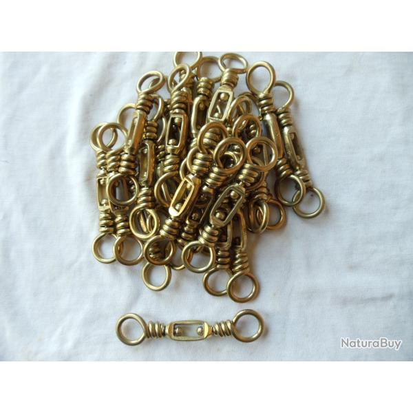 Lot de 25 �merillons anglais � anneaux en laiton poli  , taille n�? longueur 70mm