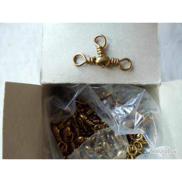 Lot de 65 �merillons anglais , pater- noster, dor�s , taille n�3/0 longueur 40mm