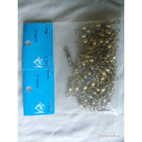 Lot de 72 �merillons baril dor�s , FLASHMER ,  taille .n�4.