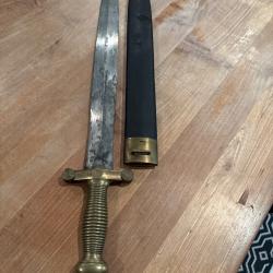 Glaive des troupes &agrave; pied Mme 1831 avec son fourreau