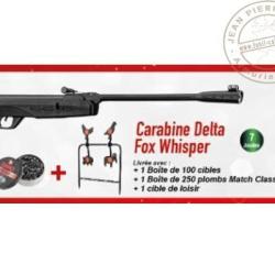 Pack carabine à plombs 4,5 mm GAMO Delta Fox Whisper (7 Joules) - PACK NOEL 2025