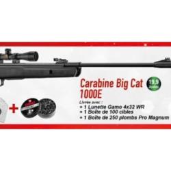 Pack carabine à plombs 4,5 mm GAMO Big Cat 1000E (19,9 Joules) - PACK NOEL 2025