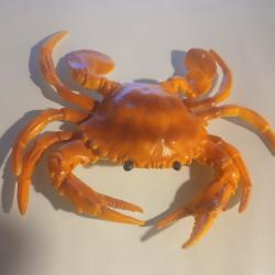 CRABE ORANGE R&Eacute;ALISTE EN PLASTIQUE