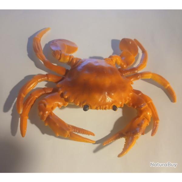 CRABE ORANGE R�ALISTE EN PLASTIQUE