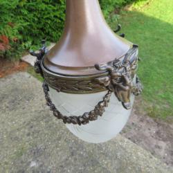 Ancienne lanterne de Vestibule/Hall d'entrée à décor de guirlande de fleurs - FRANCE (Vers 1900)