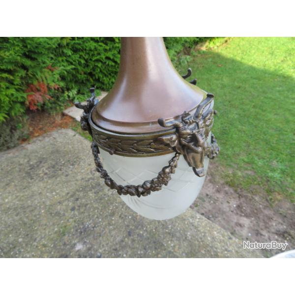 Ancienne lanterne de Vestibule/Hall d'entre  dcor de guirlande de fleurs - FRANCE (Vers 1900)