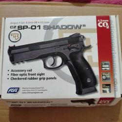 Pack prêt à tirer Réplique Co2 CZ SP-01 SHADOW 4,5mm Billes acier non Blowback Excellent état