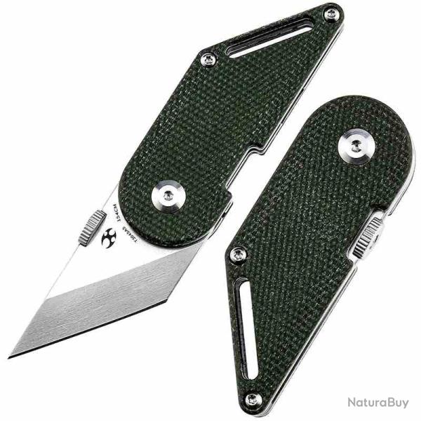 Couteau Pliant Kansept Dash Lame Acier 154CM Manche Micarta Vert Liner Lock KT3045A5