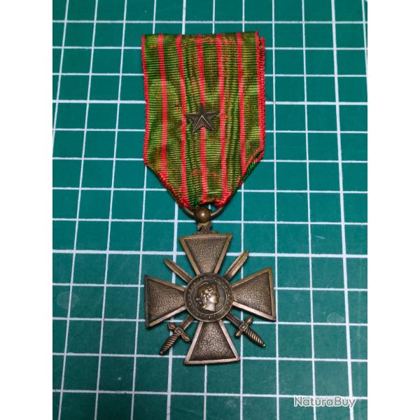 MEDAILLE CROIX DE GUERRE 1914.1918, 1 CITATION WW1 14/18