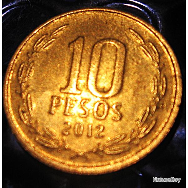 Chili, piece de 10 pesos 2012 centesimos ttb 1965  (condor)