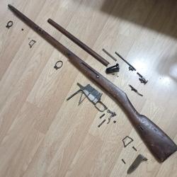 Tr&egrave;s rare ensemble pour crosse de fusil Tsariste ,Mosin-Nagant 1891, REMINGTON ARMORY 1917