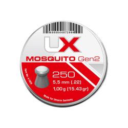 Plombs plat UMAREX cal.5,5 Mosquito gen 2 1.00g 15.43gr par 1000 (4 boites de 250)