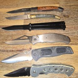 Lot de 6 couteaux de poches pliant