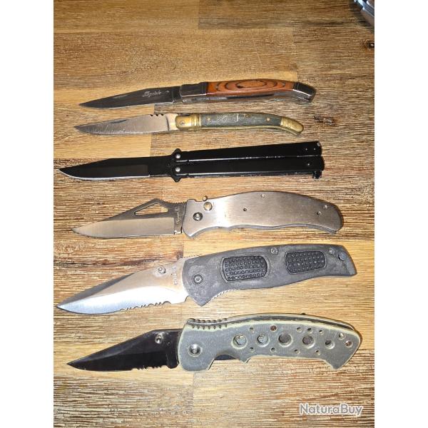 Lot de 6 couteaux de poches pliant
