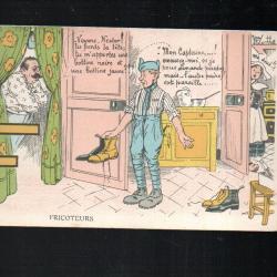 alphabet militaire lettre f fricoteurs carte ancienne humoristique