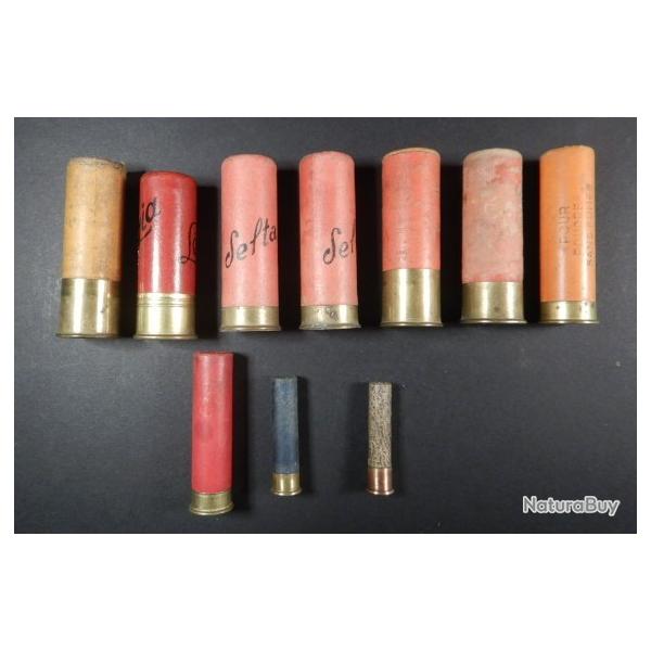 Lot de 10 cartouches lisses cal divers