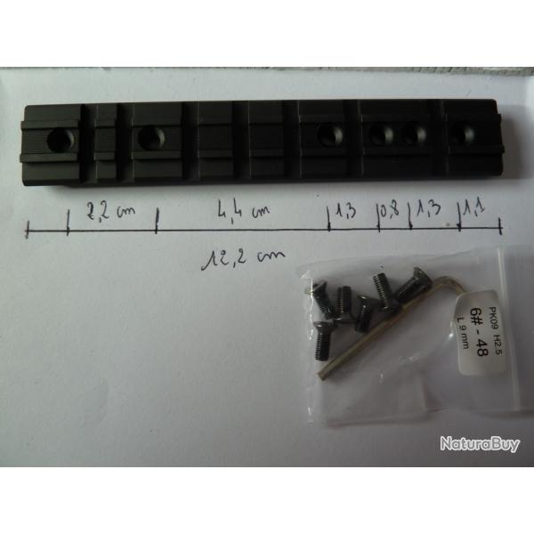 rail picatinny - plat - 6 trous