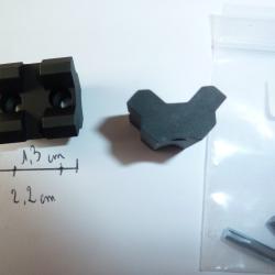 rail picatinny - x2 support - 4 trous