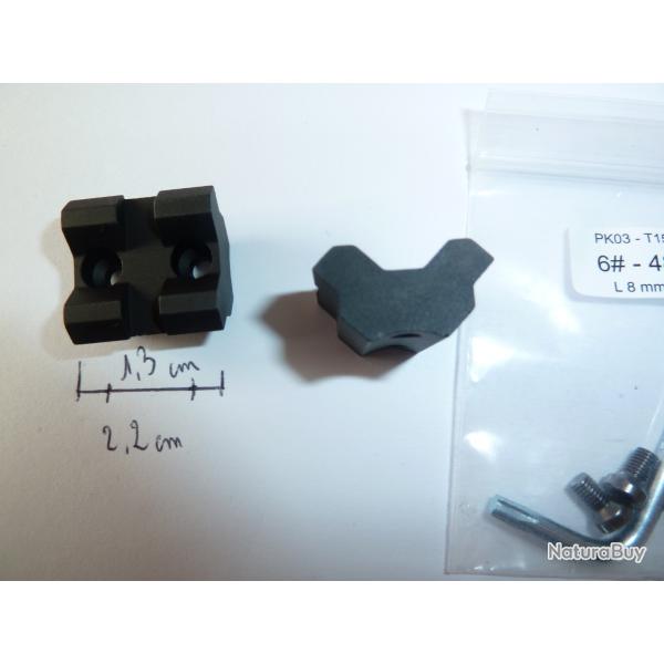 rail picatinny - x2 support - 4 trous