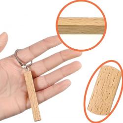 Porte clés en bois cuboïde à personnaliser