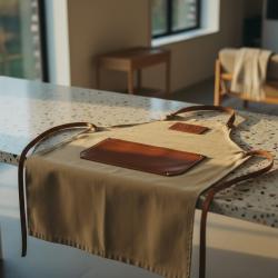 Maison Tanör Paris - Modèle Cuir & Canvas Vert Ombelle (Unisexe)