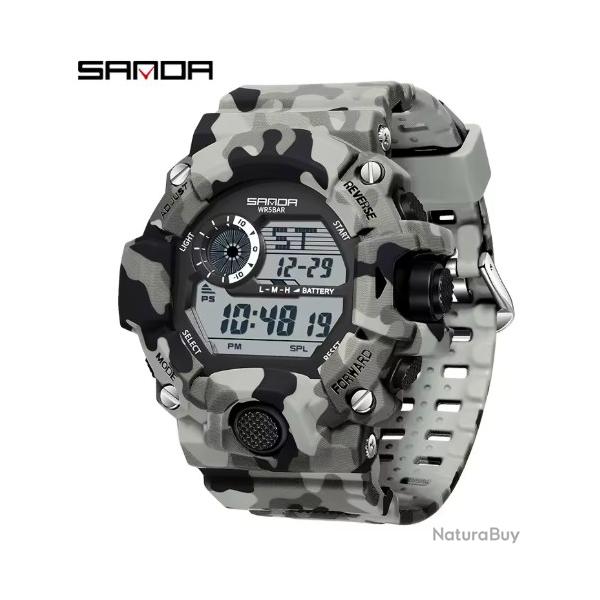 Montre lectronique tanche Camouflage Militaire SANDA Sport Plein Air Affichage Numrique Bracelet
