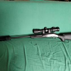 Carabine New England handi rifle monocoup  45-70 silencieux lunette