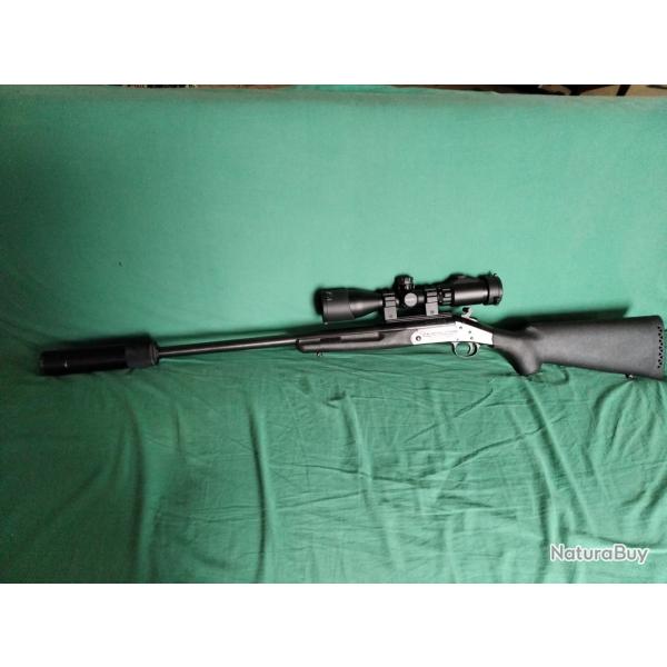 Carabine New England handi rifle monocoup  45-70 silencieux lunette