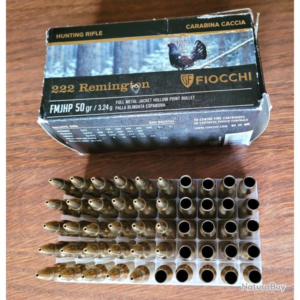 29 CARTOUCHES FIOCCHI FM JHP. Pointes creuses.Cal. 222 Rem