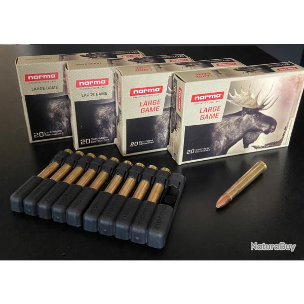 Vend 4 boites de 20 balles NORMA 9,3x74R VULKAN 15g 232 gr.110 la bote