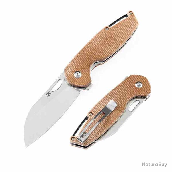 Couteau Pliant Kansept Model 6 Lame Acier 154CM Manche Micarta Marron Liner Lock KT1022A5