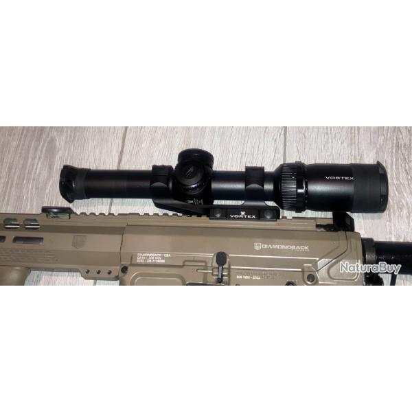 Lunette de tir AR15 VORTEX STRIKE EAGLE 1-8x24 FFP et montage Precision Extended Cantileve D30