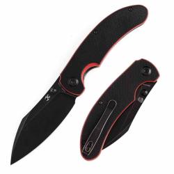 Couteau Pliant Kansept Nesstreet Lame Acier 154CM Manche G10 Noir/Rouge liner lock KT1039A2