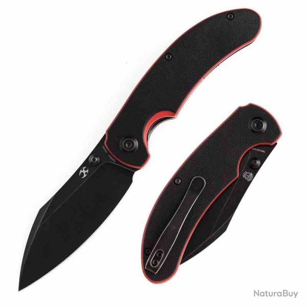 Couteau Pliant Kansept Nesstreet Lame Acier 154CM Manche G10 Noir/Rouge liner lock KT1039A2