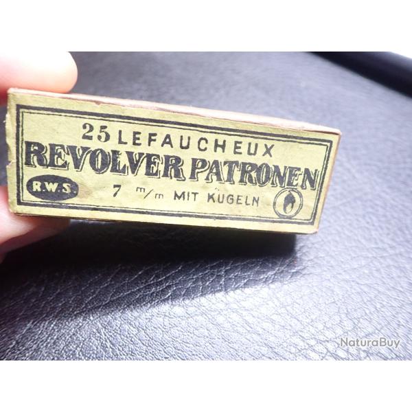 Boite ferme de 25 cartouches LEFAUCHEUX 7 mm  broche
