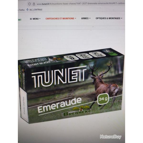 5 balles brenneke meraude tunet calibre 12/70