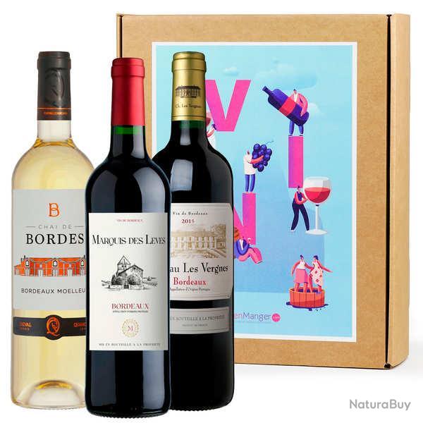 Trio de Bordeaux authentiques - Coffret plaisir accessible - Coffret 3 bouteilles 75cl