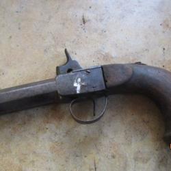 gros pistolet coup de poing voyage à balle forcée 16mm fonctionnel  bois noyer