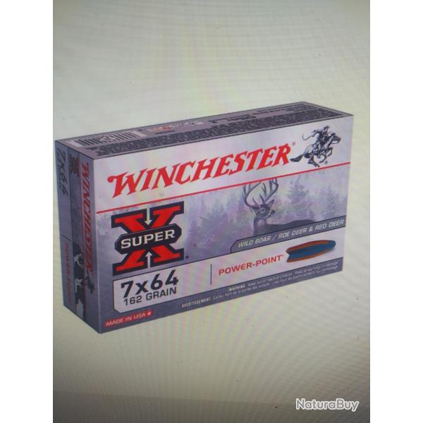 20 munitions winchester Power point calibre 7x64 162gr