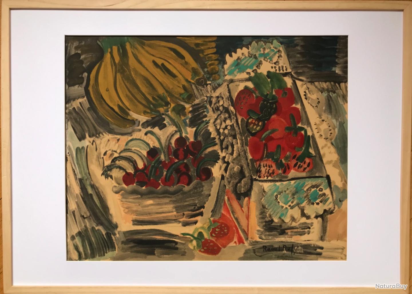 Lithographie Signée 'Nature Morte Aux Fruits' Par Eugène Baboulène - XXe Siècle