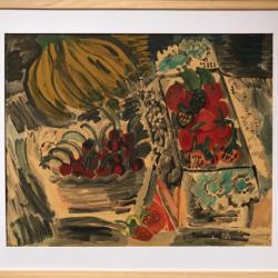 Nature morte aux fruits.Raoul DUFY 1877-1953 (d'après).Lithographie signée et encadrée.