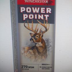 20 munitions winchester Power point calibre 270wsm 150gr