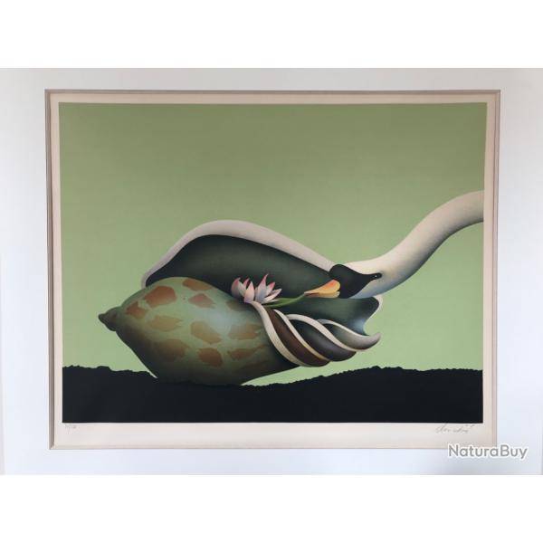 Le cygne et l'orchid�e.Jean-Paul DONADINI (n� en 1951).Lithographie originale sign�e