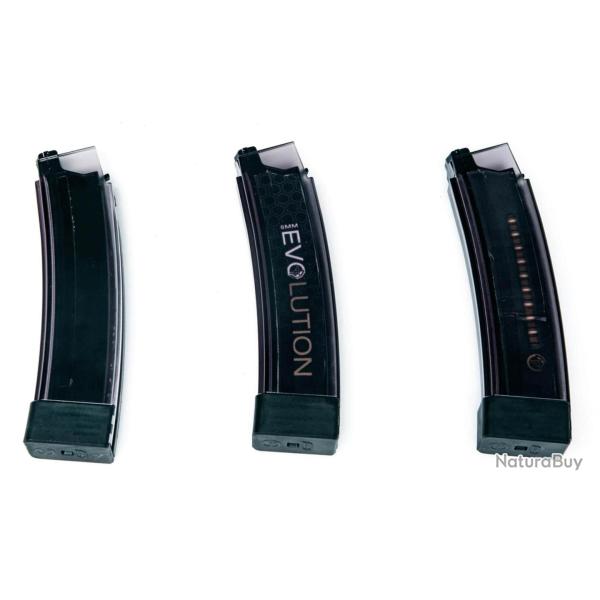 LOT DE 3 CHARGEURS SMOKY 75 COUPS POUR SCORPION EVO 3 - A1 - ASG